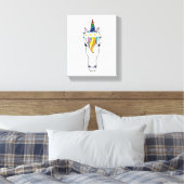 Unicorn met bloemen canvas afdruk (Insitu (Slaapkamer))