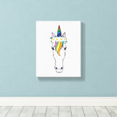 Unicorn met bloemen canvas afdruk (Insitu (Houten vloer))