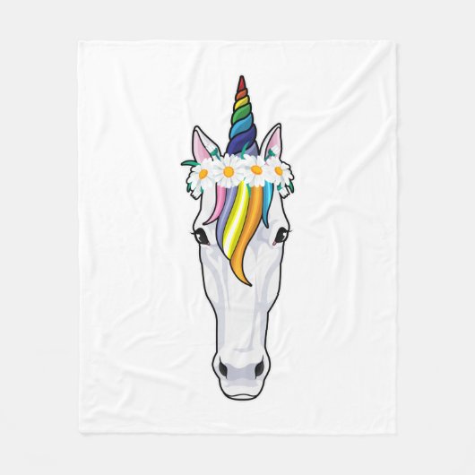 Unicorn met bloemen fleece deken (Voorkant)