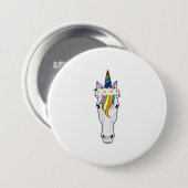 Unicorn met bloemen ronde button 7,6 cm (Voorkant /achterkant)