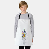 Unicorn met bloemen schort (Gedragen)
