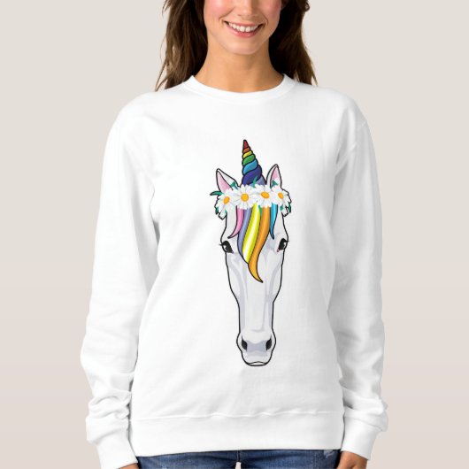 Unicorn met bloemen trui (Voorkant)
