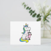 Unicorn met Bubble Tea Briefkaart (Staand voorkant)