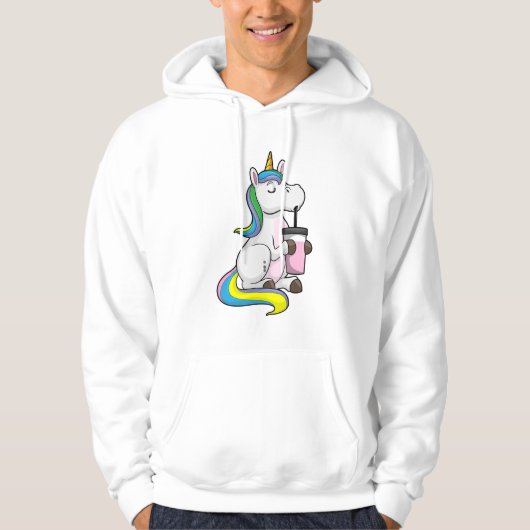 Unicorn met Bubble Tea Hoodie (Voorkant)
