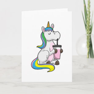 Unicorn met Bubble Tea Kaart