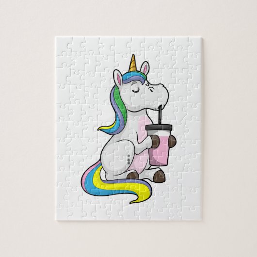 Unicorn met Bubble Tea Legpuzzel (Verticaal)