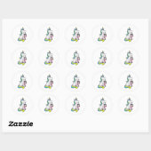 Unicorn met Bubble Tea Ronde Sticker (Vel)