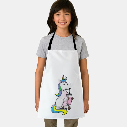 Unicorn met Bubble Tea Schort (Insitu)