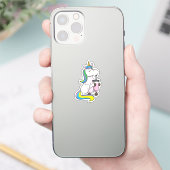 Unicorn met Bubble Tea Sticker (Telefoon)