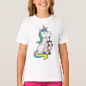 Unicorn met Bubble Tea T-shirt (Voorkant)