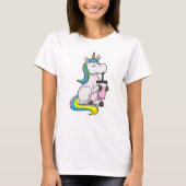 Unicorn met Bubble Tea T-shirt (Voorkant)