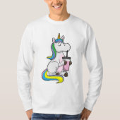 Unicorn met Bubble Tea T-shirt (Voorkant)