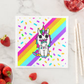 Unicorn met Butterfly op Nose regenboogspringen Servet (Insitu)