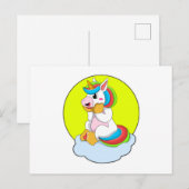 Unicorn met Cloud & Sun Briefkaart (Voorkant / Achterkant)