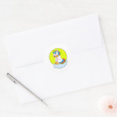 Unicorn met Cloud & Sun Ronde Sticker (Envelop)