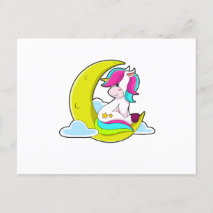 Unicorn met Clouds & Moon Briefkaart