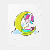 Unicorn met Clouds & Moon Fleece Deken (Voorkant)