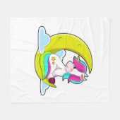 Unicorn met Clouds & Moon Fleece Deken (Voorkant (Horizontaal))