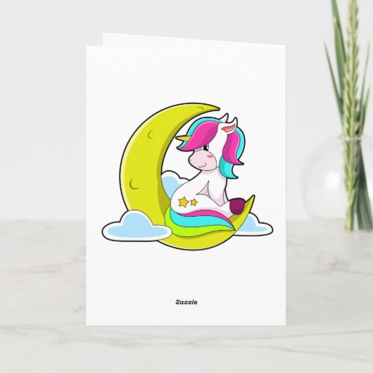 Unicorn met Clouds & Moon Kaart (Achterkant)