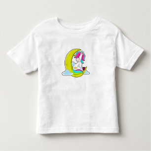 Unicorn met Clouds & Moon Kinder Shirts