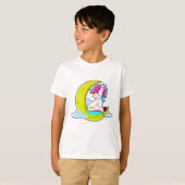 Unicorn met Clouds & Moon T-shirt (Voorkant volledig)
