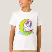 Unicorn met Clouds & Moon T-shirt (Voorkant)