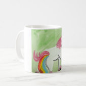 Unicorn met de maaggriep koffiemok (Voorkant links)