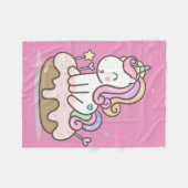 Unicorn met donut fleece deken (Voorkant (Horizontaal))