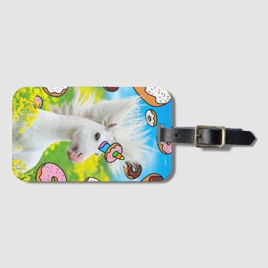 Unicorn met Donuts Bagagelabel (Voorkant (horizontaal))