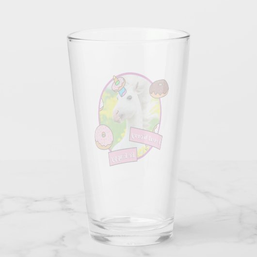 Unicorn met Donuts Glas (Achterkant)