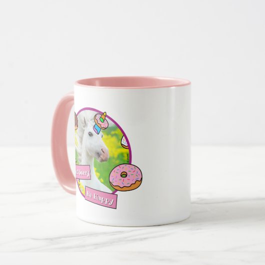 Unicorn met Donuts Mok (Voorkant links)