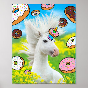 Unicorn met Donuts Poster