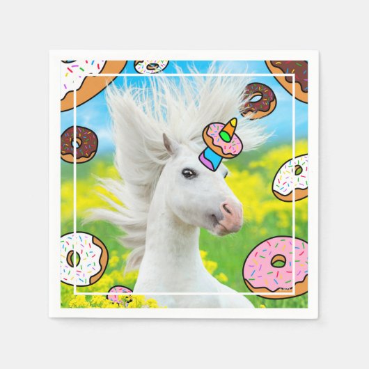 Unicorn met Donuts Servet (Voorkant)