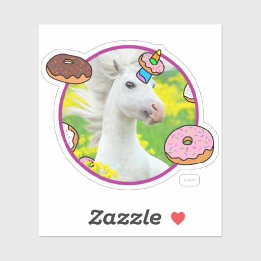 Unicorn met Donuts Sticker (Vel)