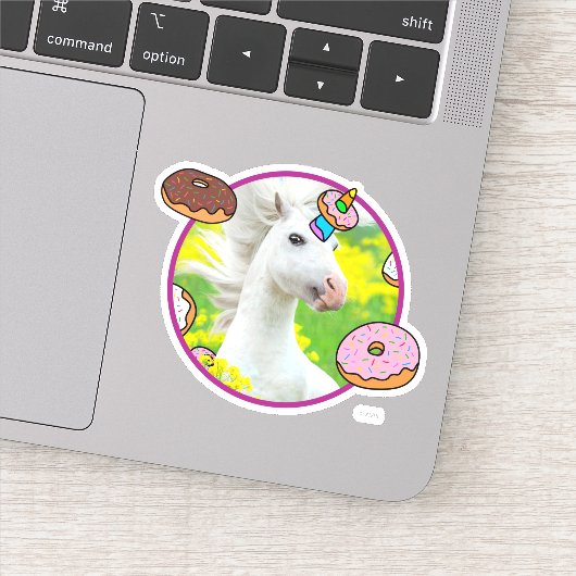 Unicorn met Donuts Sticker (Detail)
