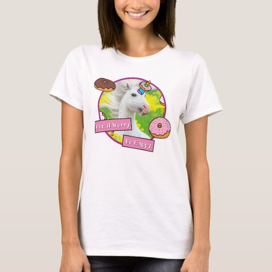 Unicorn met Donuts T-shirt (Voorkant)