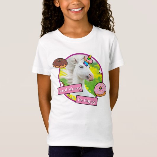 Unicorn met Donuts T-shirt (Voorkant)