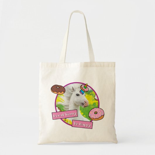 Unicorn met Donuts Tote Bag (Voorkant)