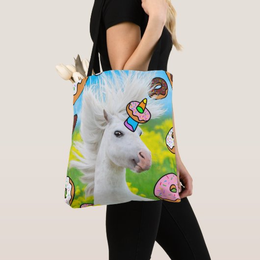 Unicorn met Donuts Tote Bag (Dichtbij)