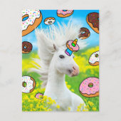 Unicorn met Donuts Uitnodiging Briefkaart (Voorkant)