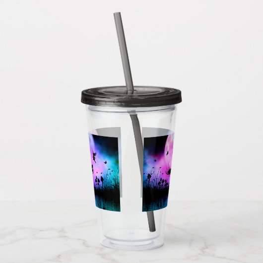 Unicorn met een beetje fee acryl drinkbeker (Links)
