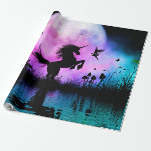 Unicorn met een beetje fee cadeaupapier