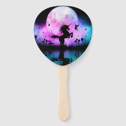 Unicorn met een beetje fee handwaaier (Achterkant)