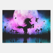 Unicorn met een beetje fee inpakpapier vel (Voorkant 2)