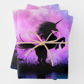 Unicorn met een beetje fee inpakpapier vel (In situ)