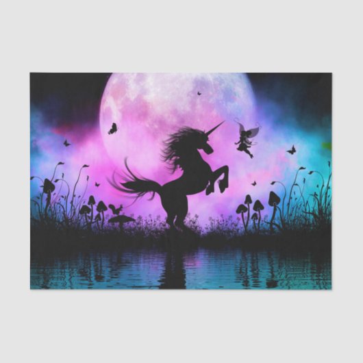 Unicorn met een beetje fee tissuepapier (Voorkant)