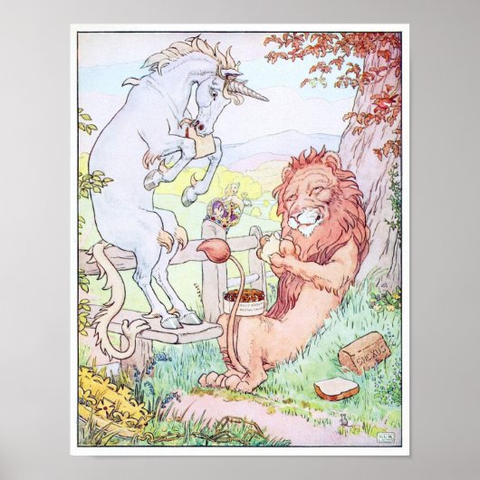 Unicorn met een lepel poster (Voorkant)