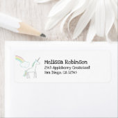 Unicorn met een regenboog en wolk etiket (Insitu)