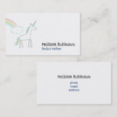 Unicorn met een regenboog en wolk visitekaartje (Voorkant / Achterkant)