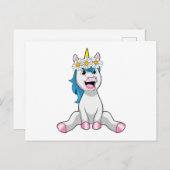 Unicorn met Flowers Daisy Briefkaart (Voorkant / Achterkant)